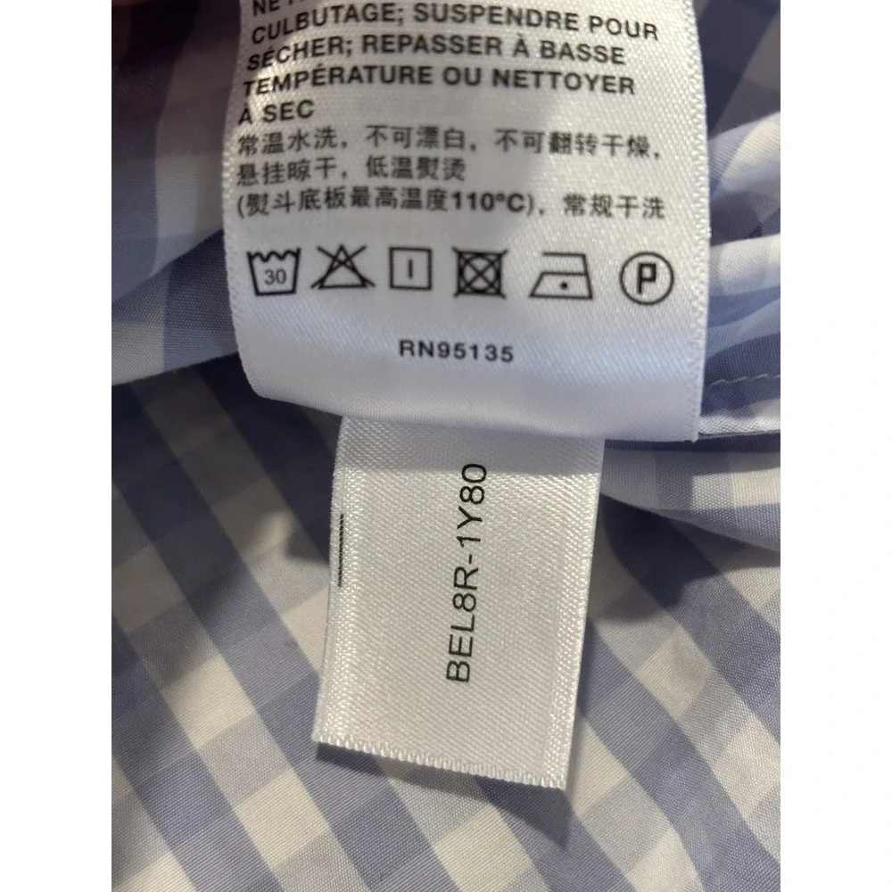 LAFAYETTE 148 GINGHAM COTTON POPLIN NOTCHED SHAWL COLLAR SHIRT 2XL $359 EUC - Picture 6 of 13